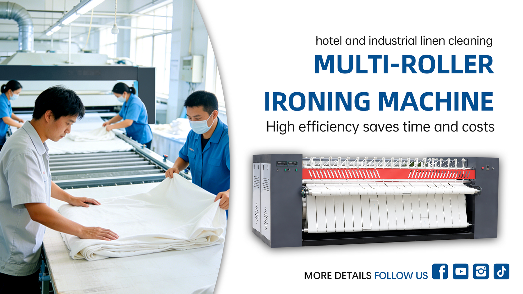 BLCC industrial laundry equipment including washer extractor and tumble dryer for hotel and factory use